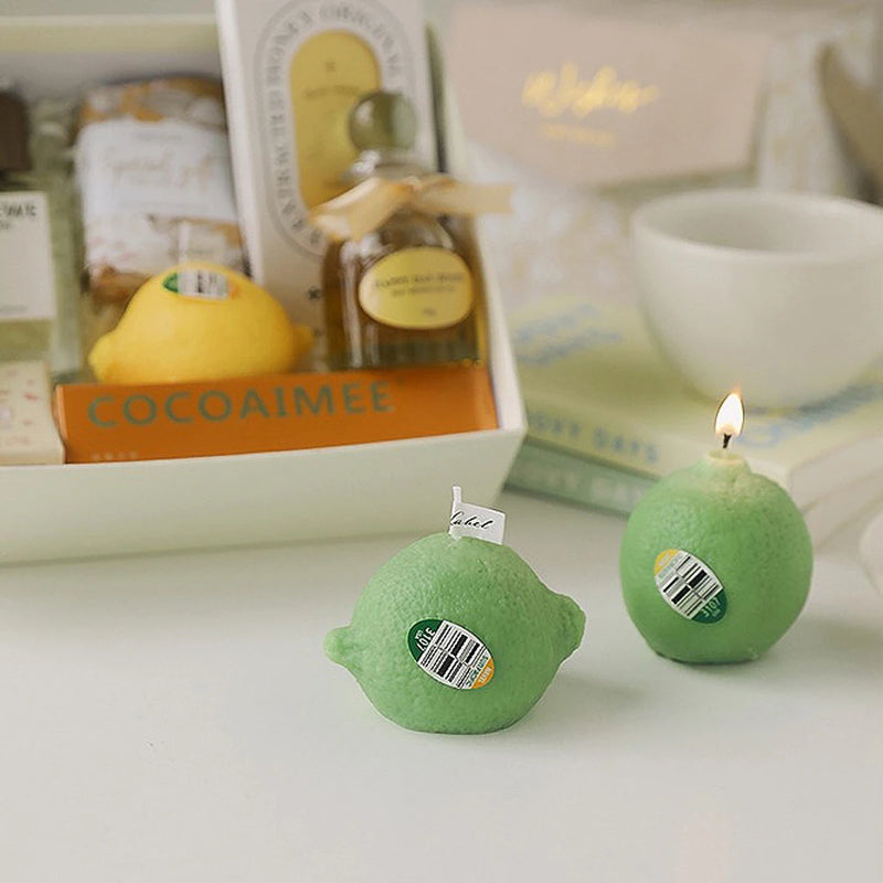 cadeau parfumé bougie citron décorative pour anniversaire fait main