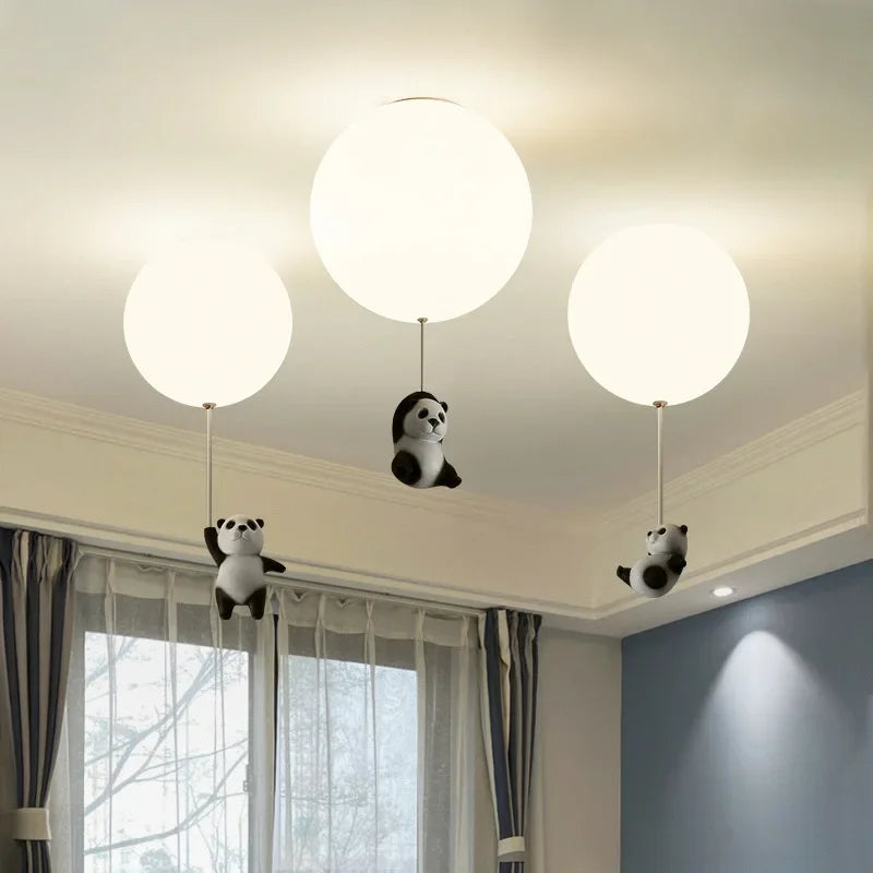 lustre moderne ours panda led pour enfants