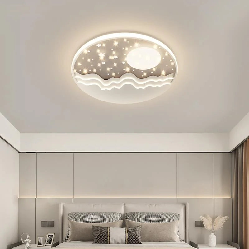 Modern Circular LED Chandelier Installed On The Ceiling, Interior Bedroom, Living Room Decorative Light, Creative Lighting