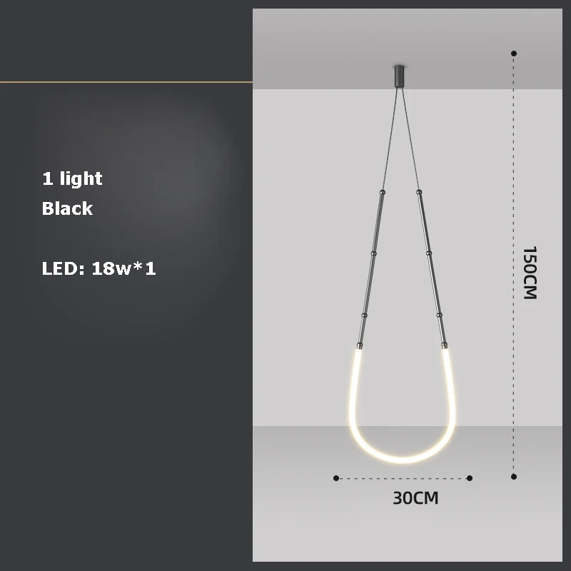 lustre en art déco design suspendu en led