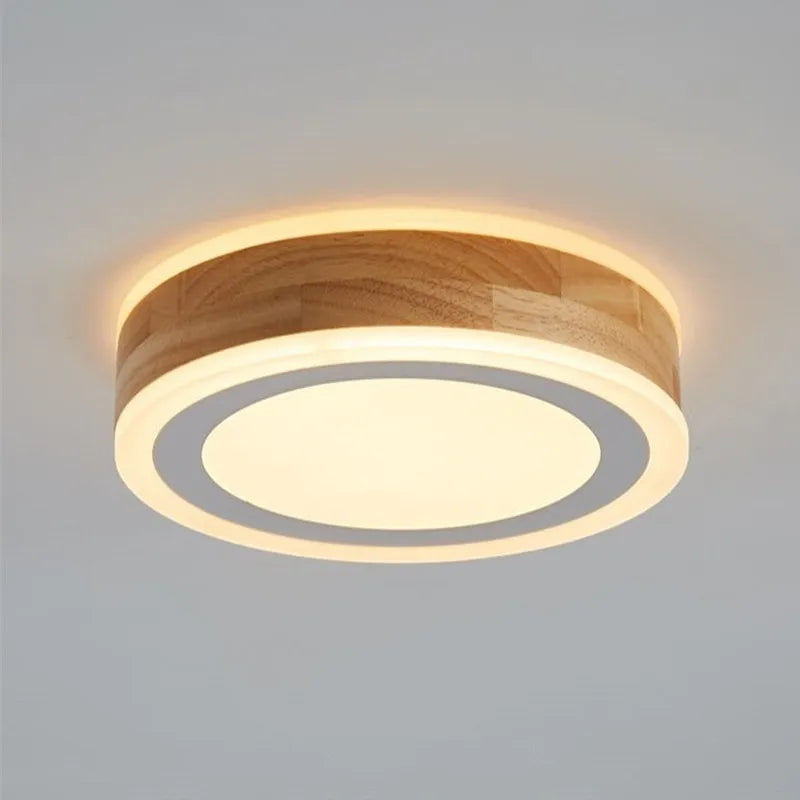 plafonnier led en bois moderne pour intérieur minimaliste