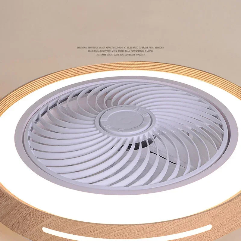 ventilateur électrique moderne en bois avec lumière led à distance