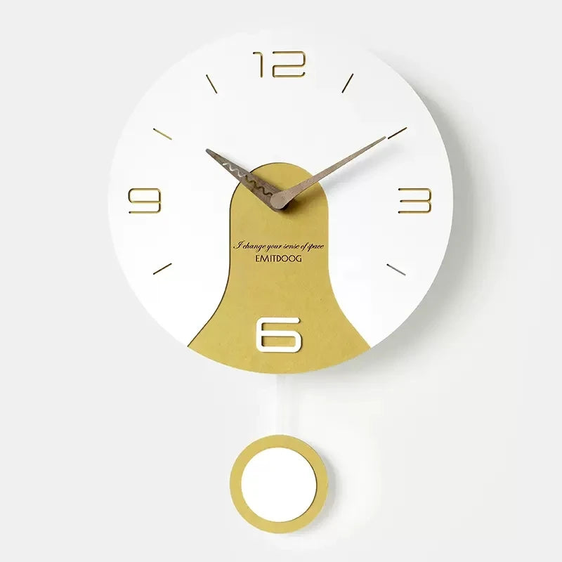 horloge murale silencieuse en bois massif design créatif