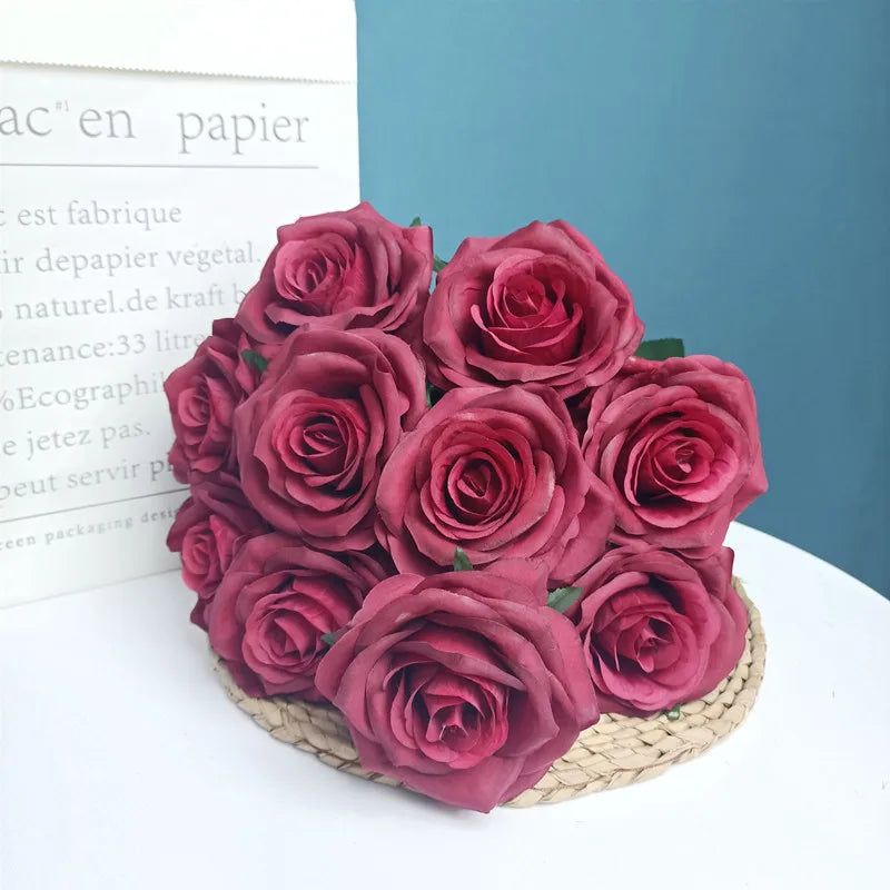 bouquet de roses artificielles pour mariage et décoration intérieure