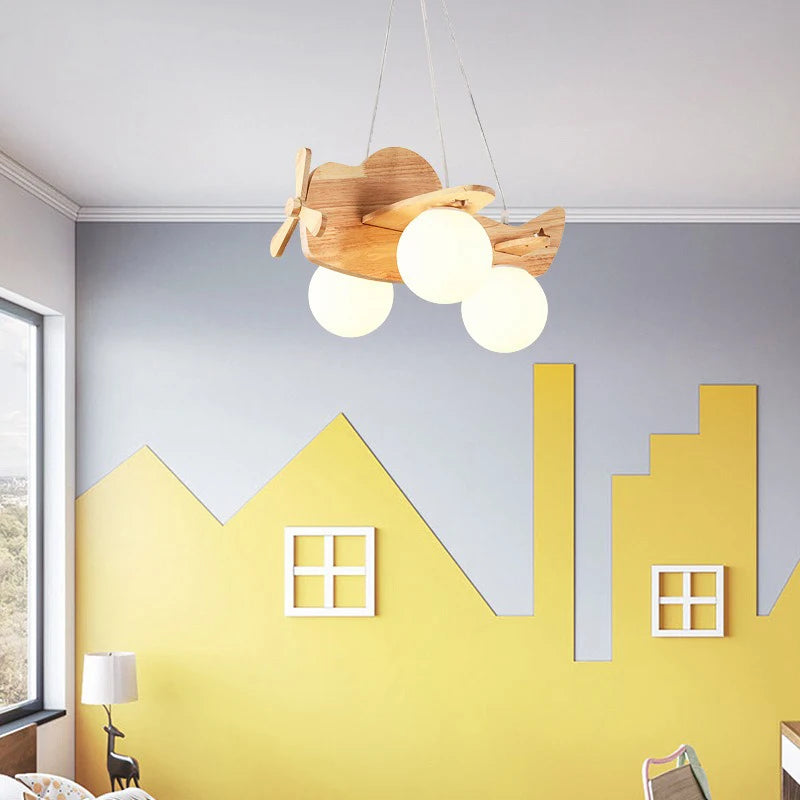 lustre en bois pour chambre d'enfant suspension décorative