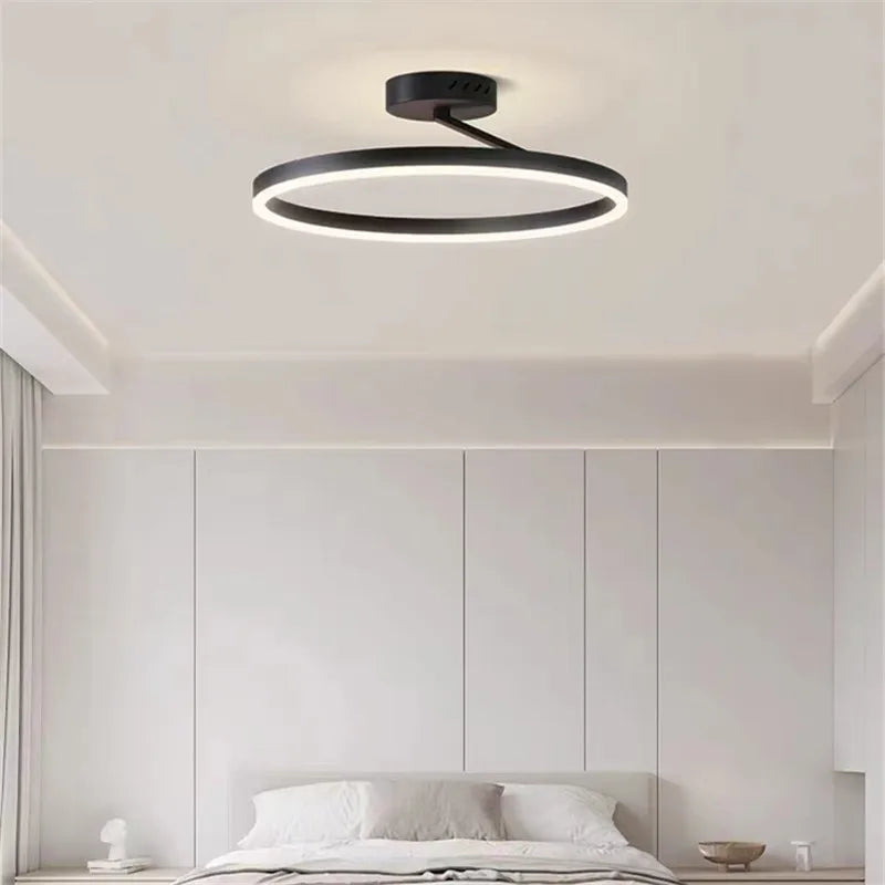 plafonnier annulaire led design nordique éclairage minimaliste pour intérieur