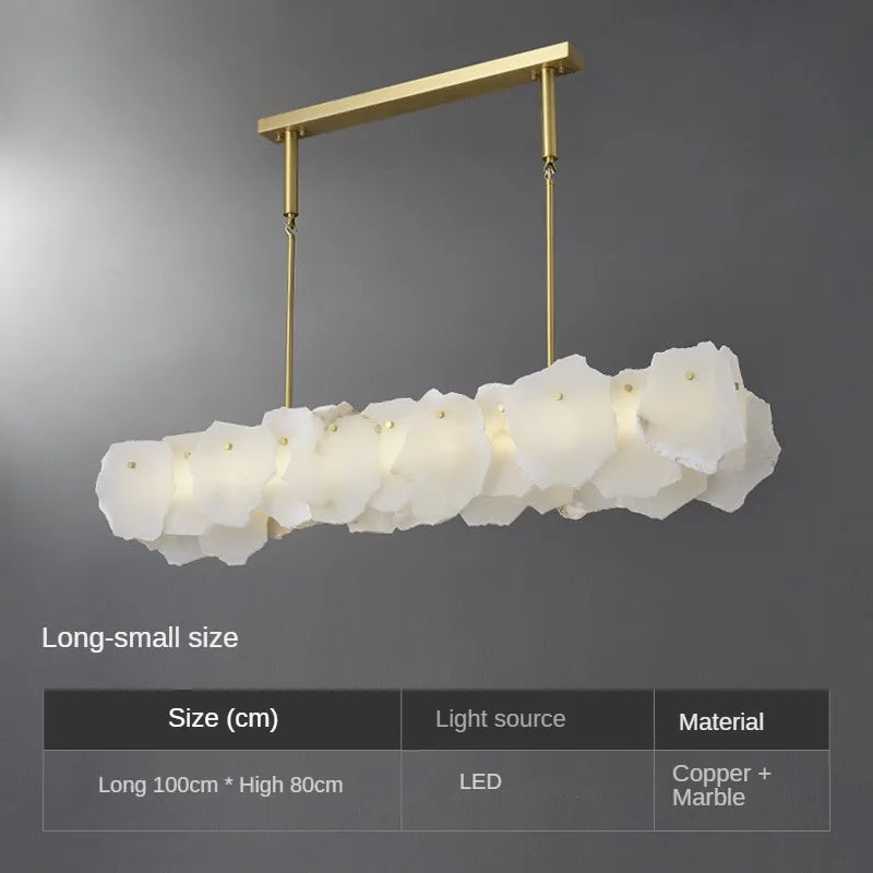 lustre en marbre naturel en cuivre pour décoration intérieure élégante