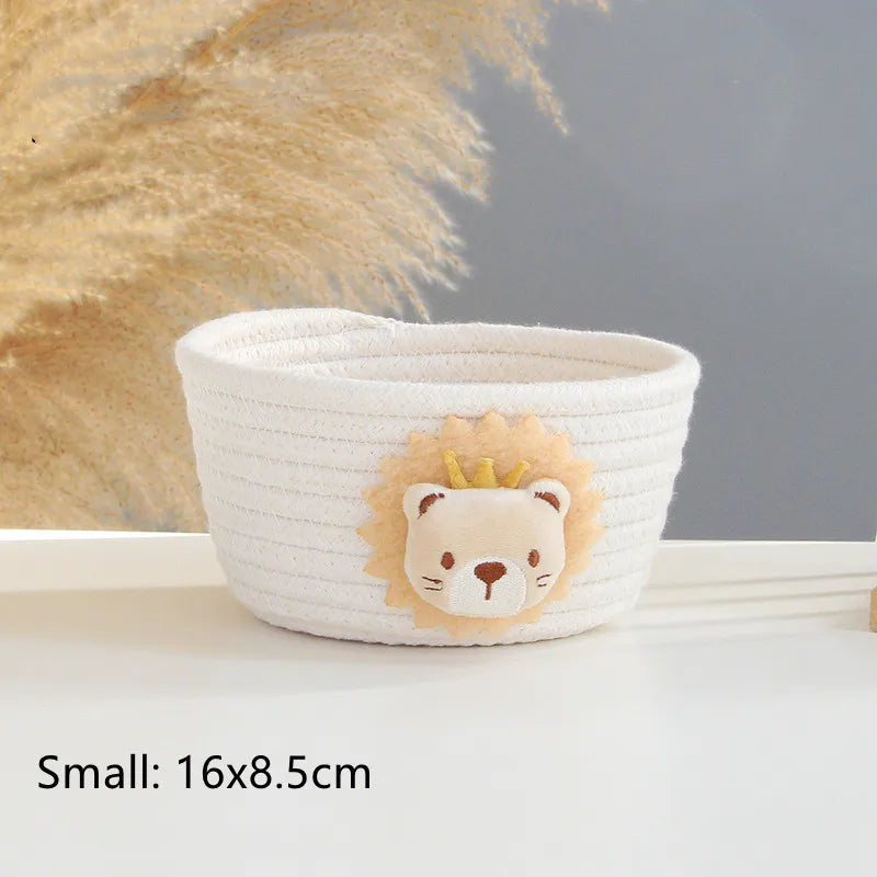 panier de rangement tissé animaux pour jouets et divers objets