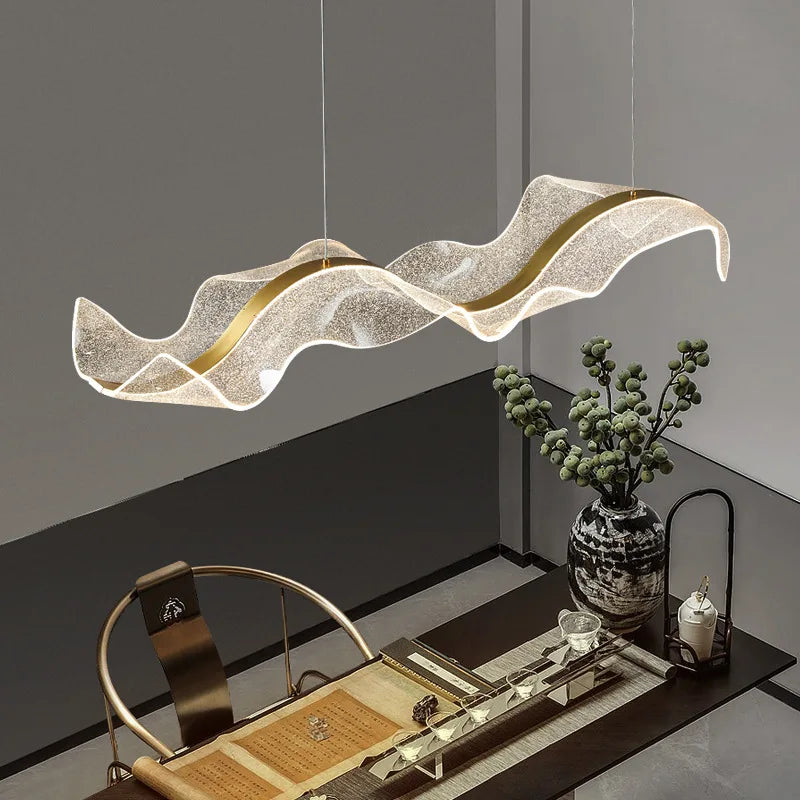 plafonnier led suspendu style art déco en fil acrylique réglable