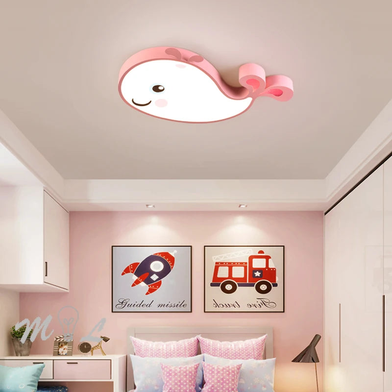 plafonnier LED créatif baleine pour chambre d enfant moderne