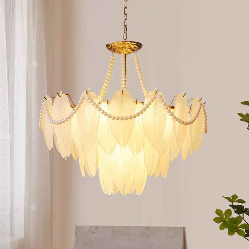 Modern luxury LED leaf dining room chandeliers Creative living room lights Bedroom, kitchen island decorative lighting fixtures