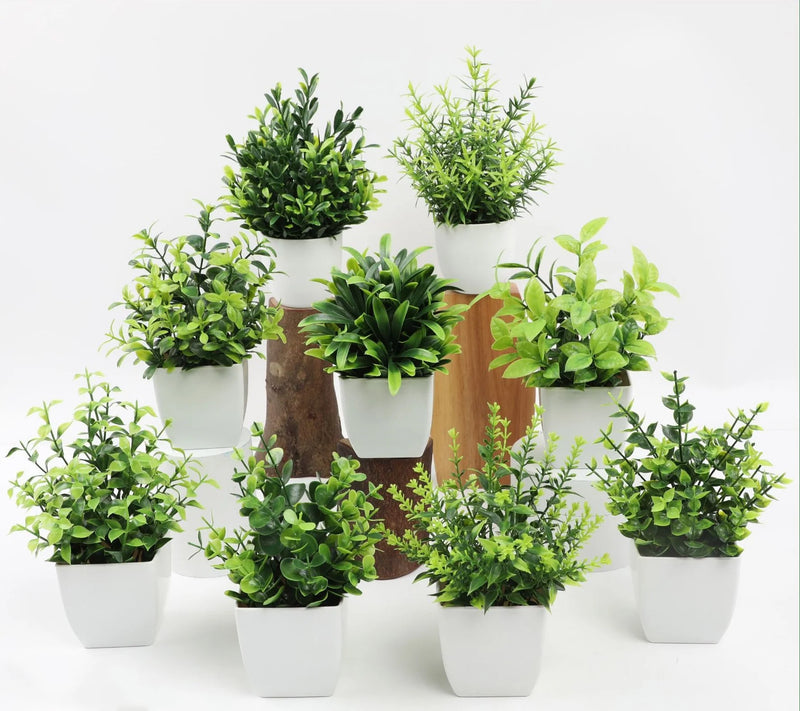 plantes artificielles en pot eucalyptus et romarin décoratifs