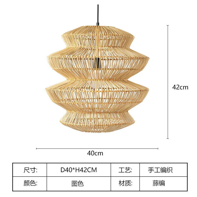 suspension en rotin chinois artisanale pour décoration intérieure