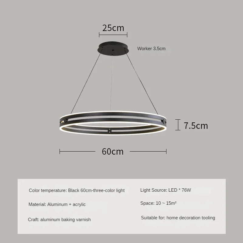 lustre circulaire moderne design créatif pour intérieur lumineux