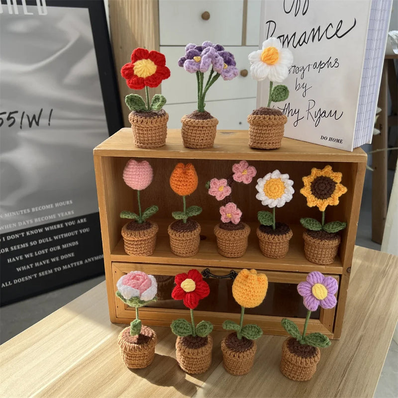 plante en pot tricotée à la main pour cadeau décoratif de saint valentin