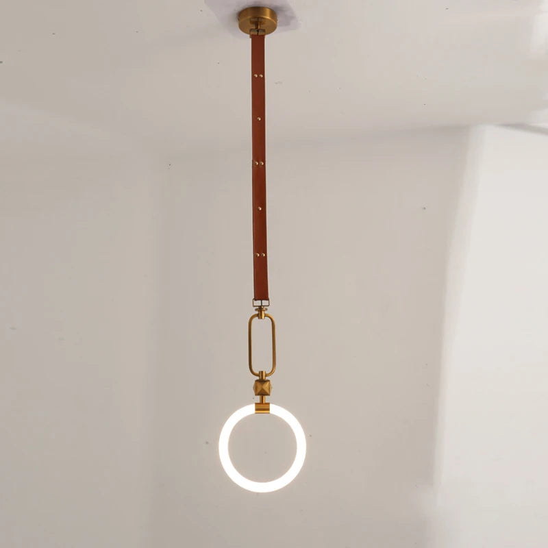 plafonnier à anneau simple design nordique lumineux suspendu intérieur