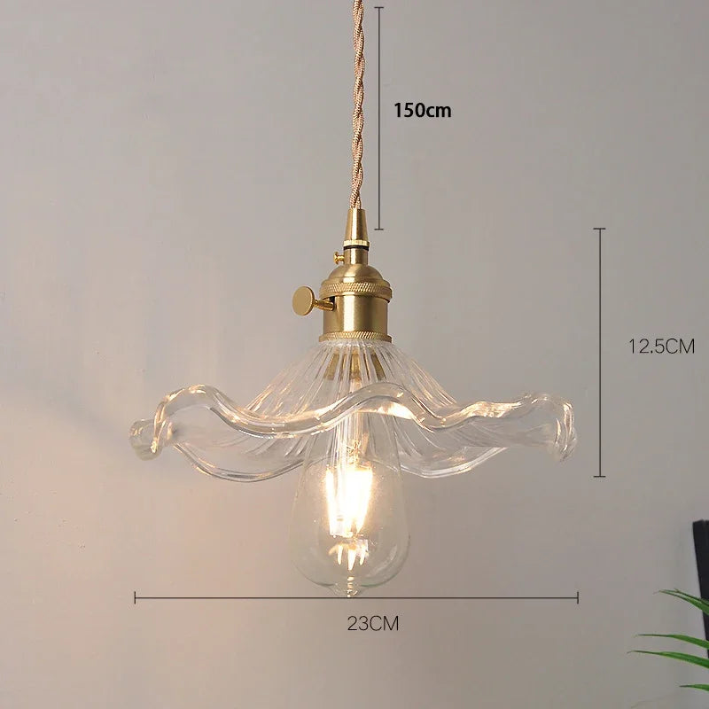 lustre suspendu en verre vintage pour intérieur nordique