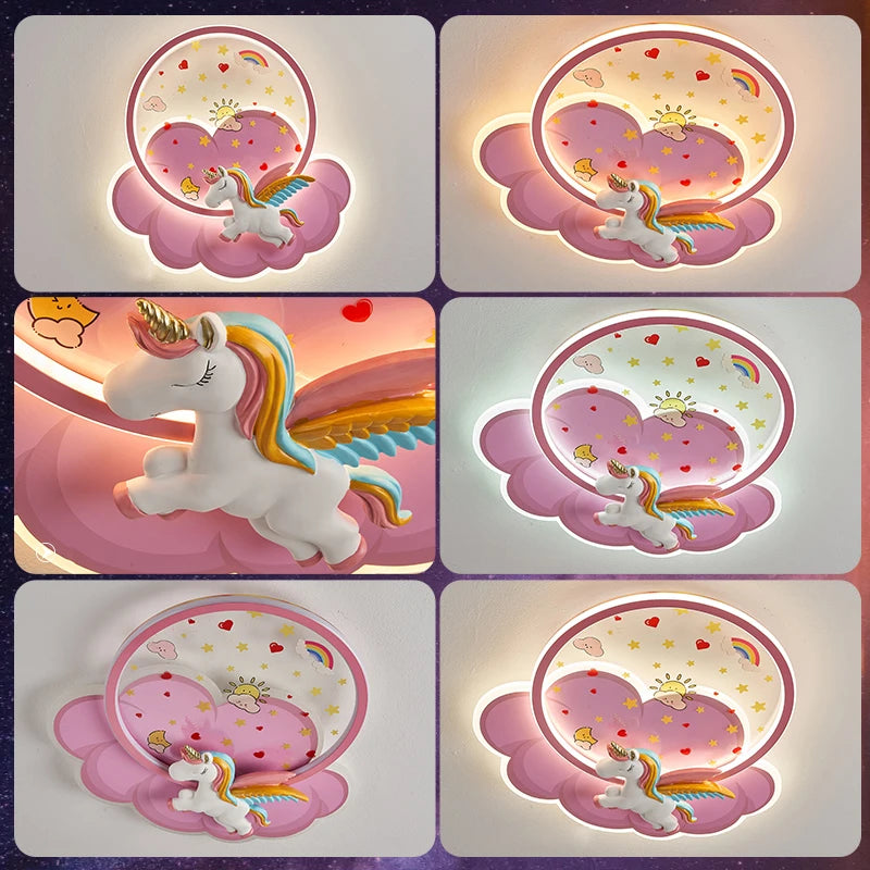 plafonnier licorne créatif pour décoration de chambre enfant