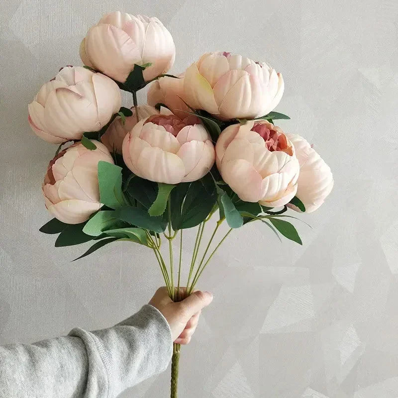 bouquets de pivoines artificielles pour décoration intérieure élégante