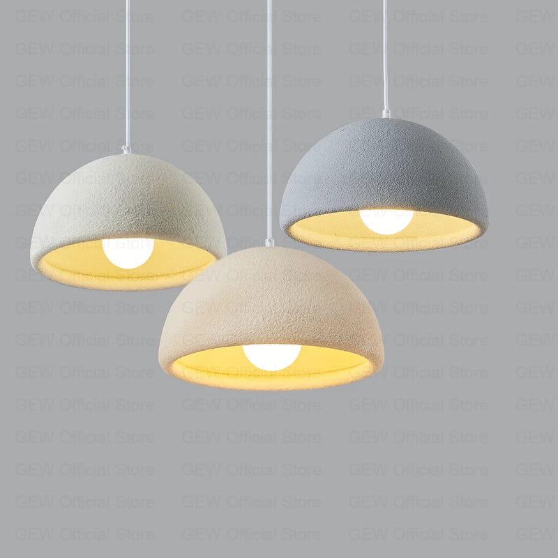 lampe suspendue style wabi-sabi en ciment pour studio ou restaurant