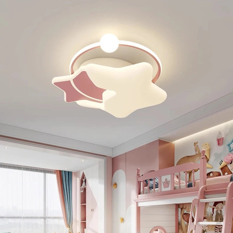 plafonnier moderne étoilé pour chambre d'enfant chaleureuse et romantique