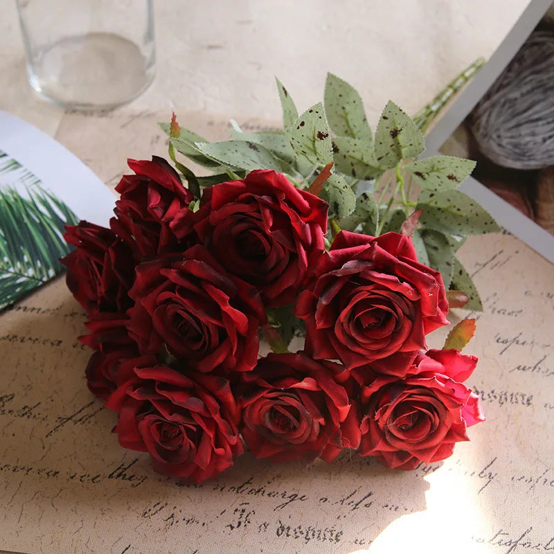 fleurs de roses artificielles bouquet décoration pour la maison et bureau