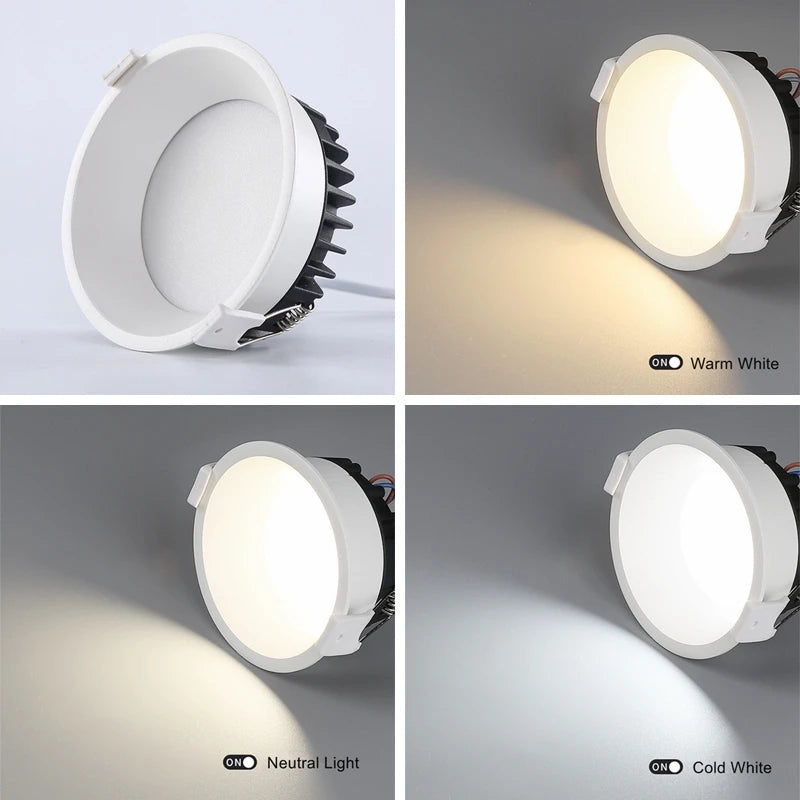 plafonnier led dimmable encastré pour éclairage intérieur design moderne