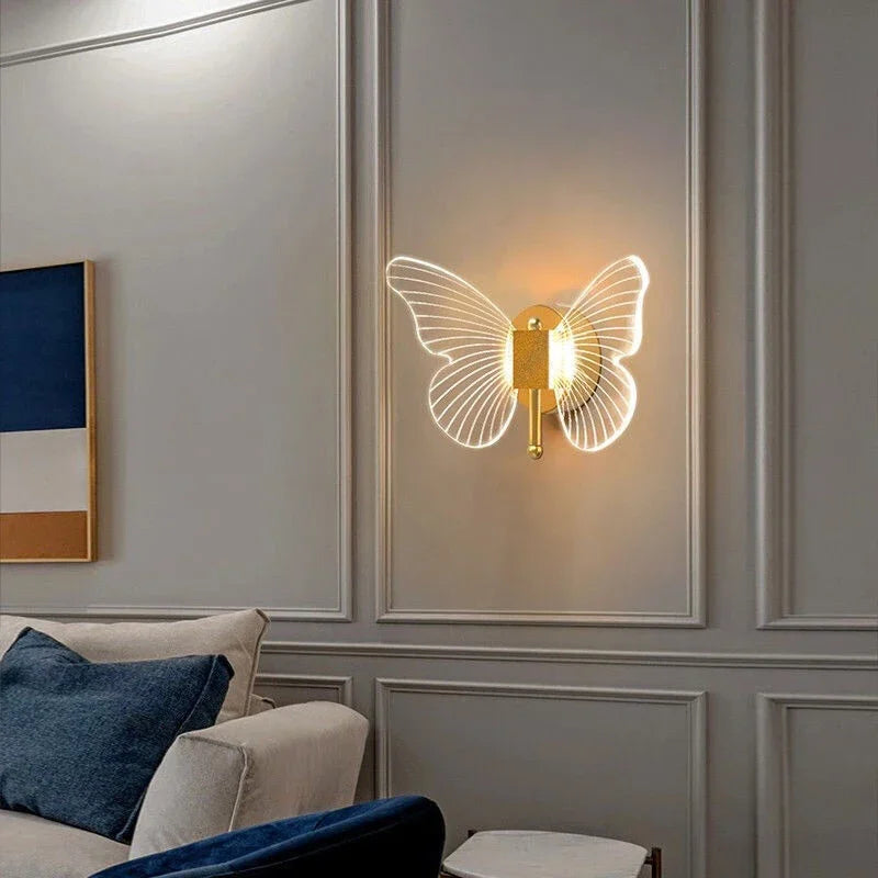 applique murale led moderne en forme de papillon décoratif intérieur