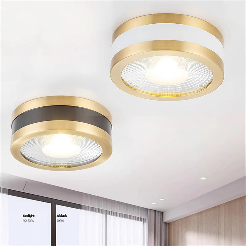 plafonnier led ultra fin en cuivre pour décoration intérieure moderne