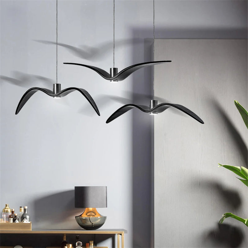 lampe à led moderne suspendue en forme d'oiseaux