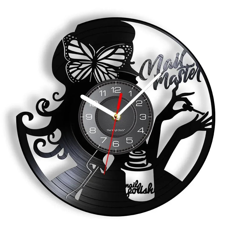 horloge murale vinyle pour salon de manucure et beauté