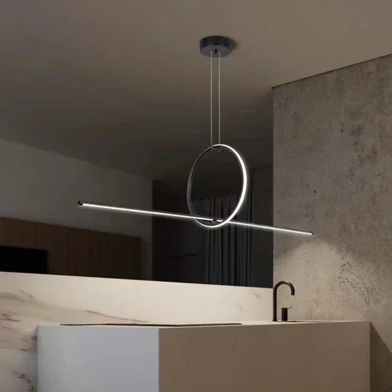 suspension led moderne minimaliste avec télécommande pour intérieur