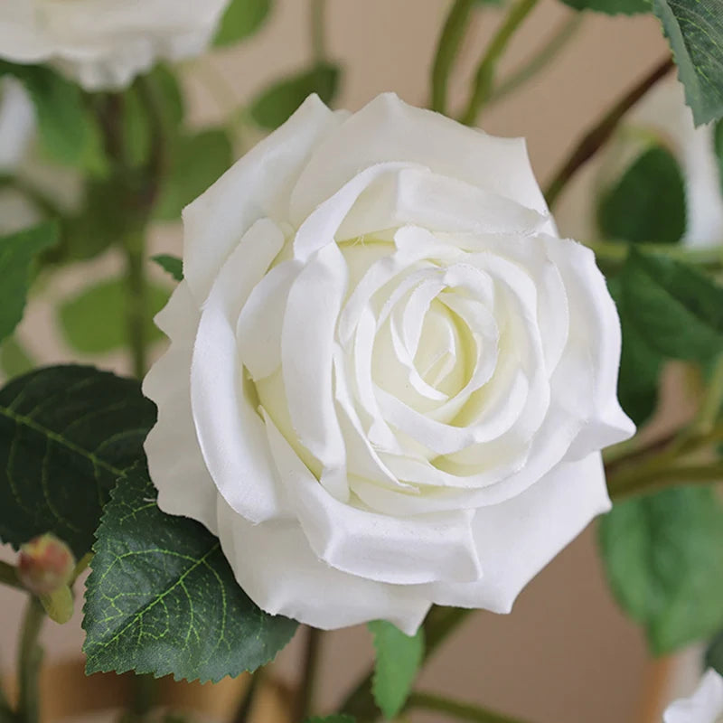 3 têtes de roses artificielles pour décoration de mariage et chambre