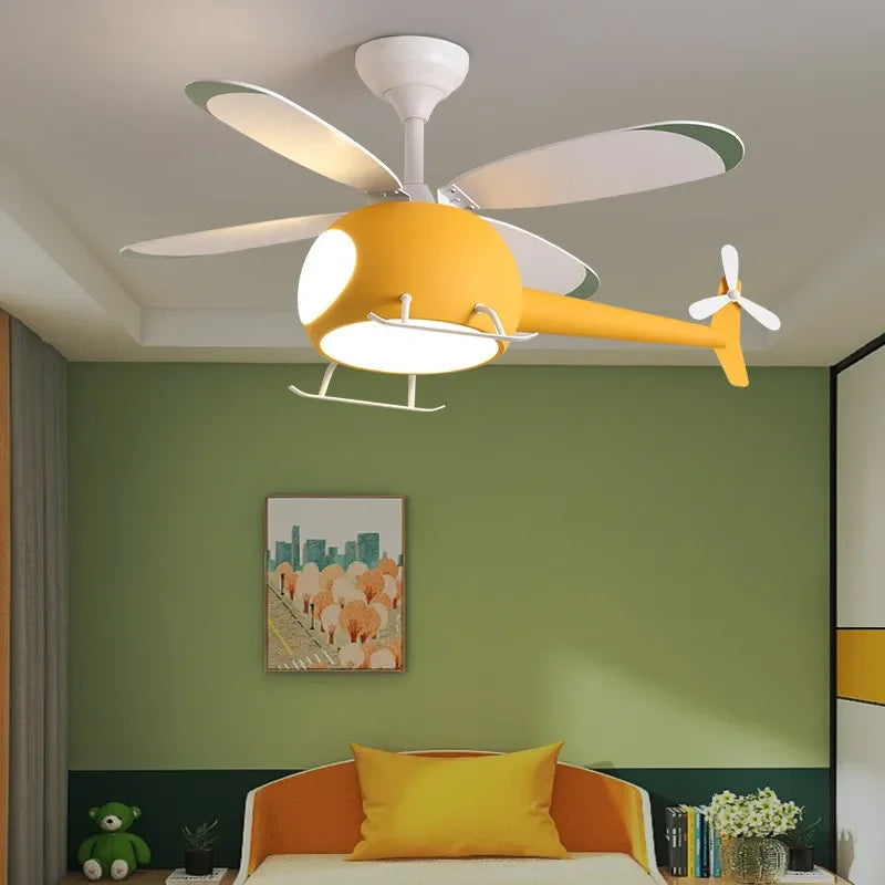 plafonnier hélicoptère ventilateur led pour chambre enfant