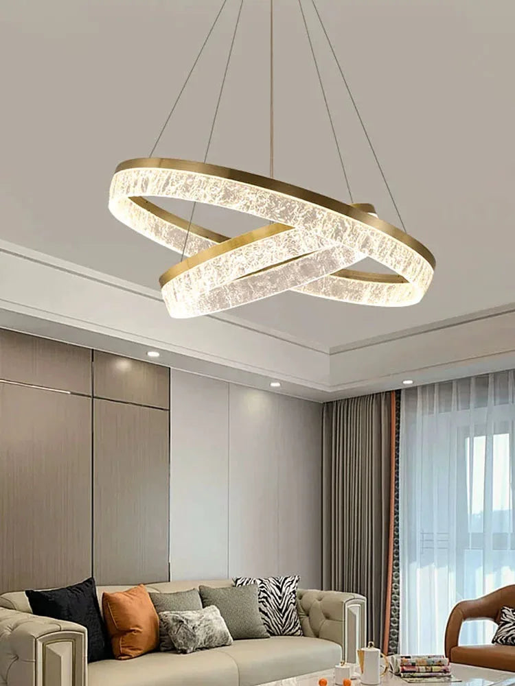 lustre moderne à anneau circulaire pour décoration intérieure