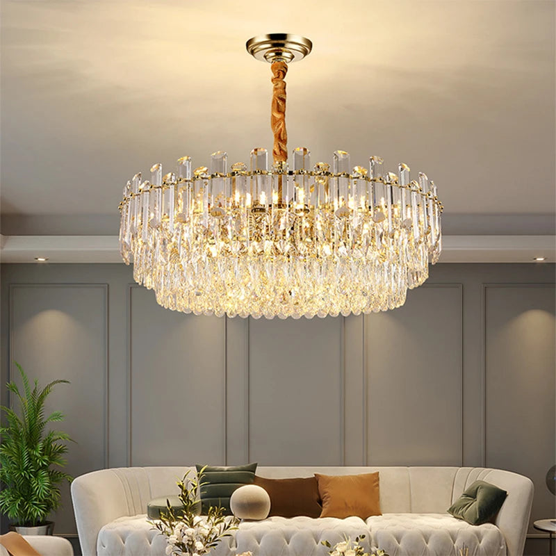 lustre moderne en cristal k9 pour éclairage intérieur