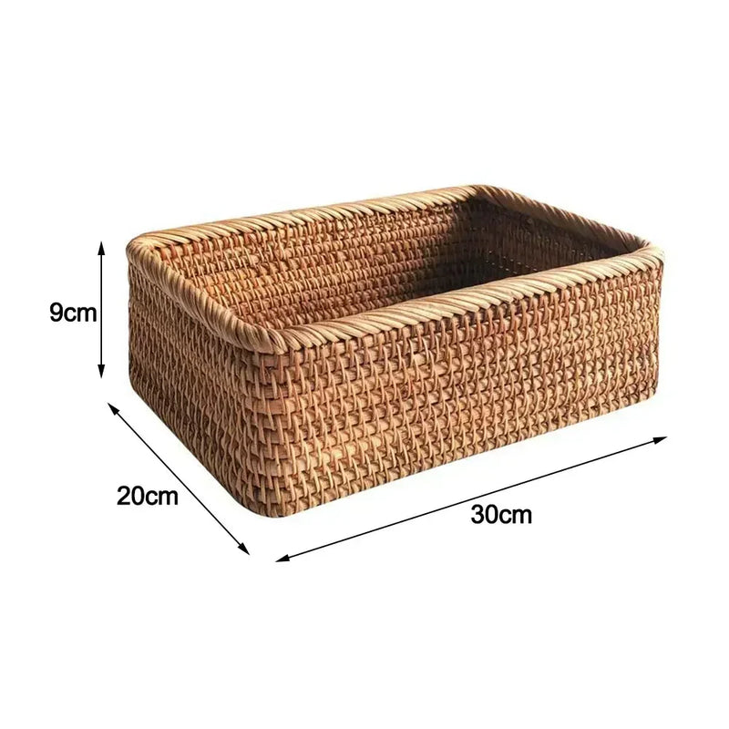 panier de rangement tissé à la main en rotin pour cuisine et pique-nique