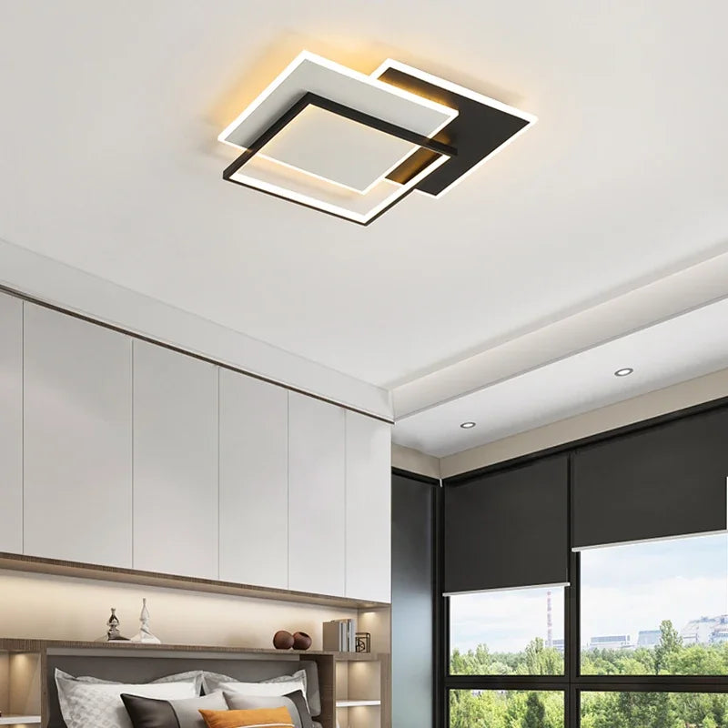 lustre moderne dimmable design intérieur lumineux rectangle décoratif