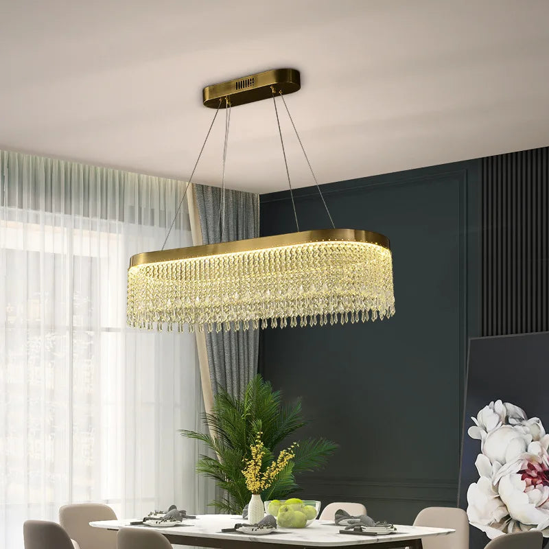 lustre en cristal led design moderne pour intérieur élégant