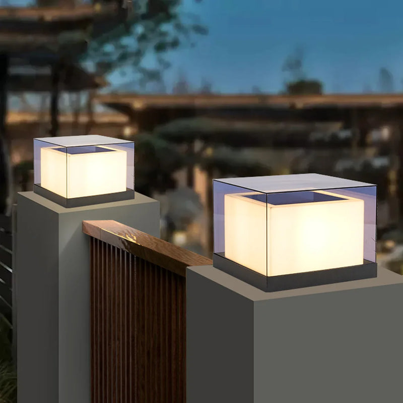 pilier lumière solaire extérieure étanche pour jardin villa