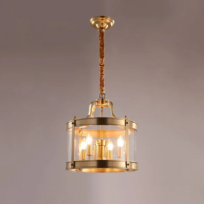 lustre moderne en cuivre doré style européen pour intérieur luxueux