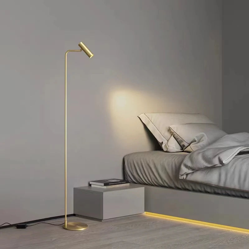 lampadaire rotatif en laiton minimaliste avec 3 gradations