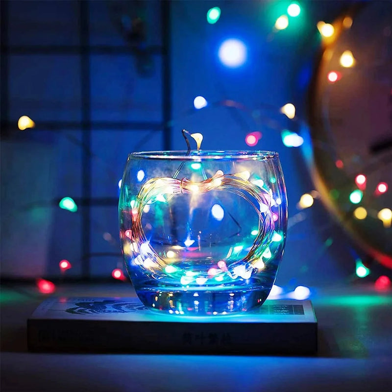 guirlande lumineuse led usb en cuivre argent pour décorations de fête