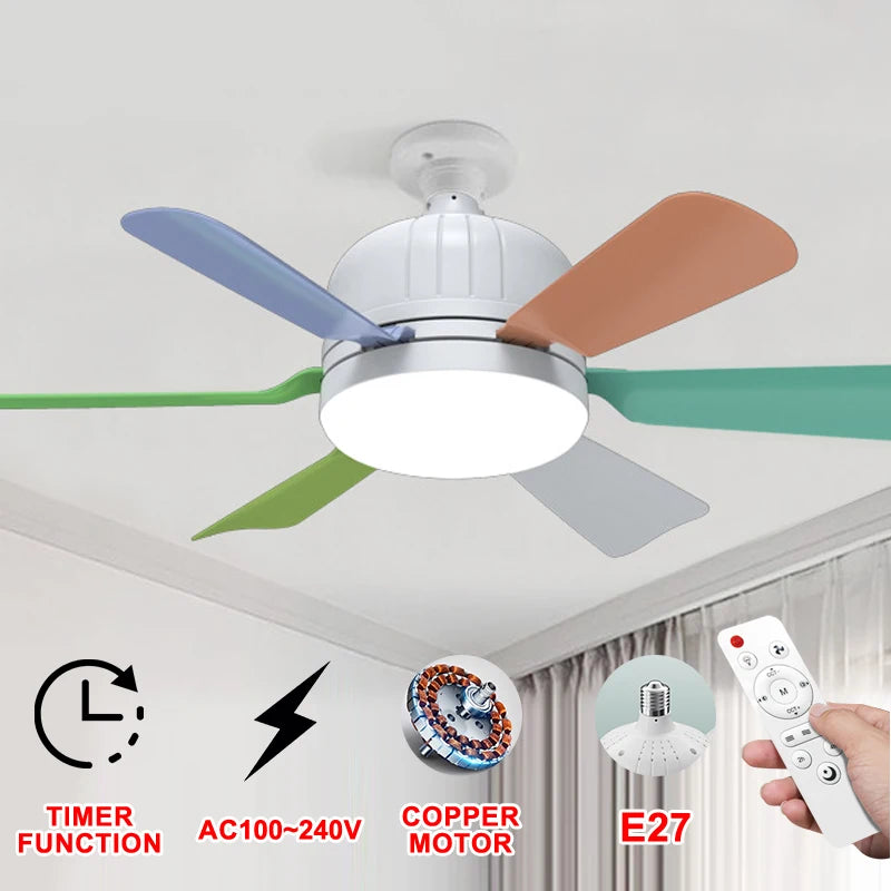 plafonnier ventilateur lumineux avec télécommande intelligente pour intérieur