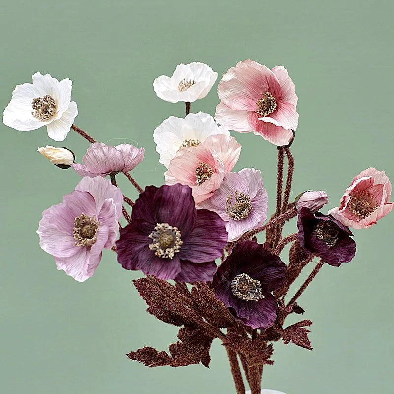 nouveau décor de jardin fleurs de pavot artificielles pour fête