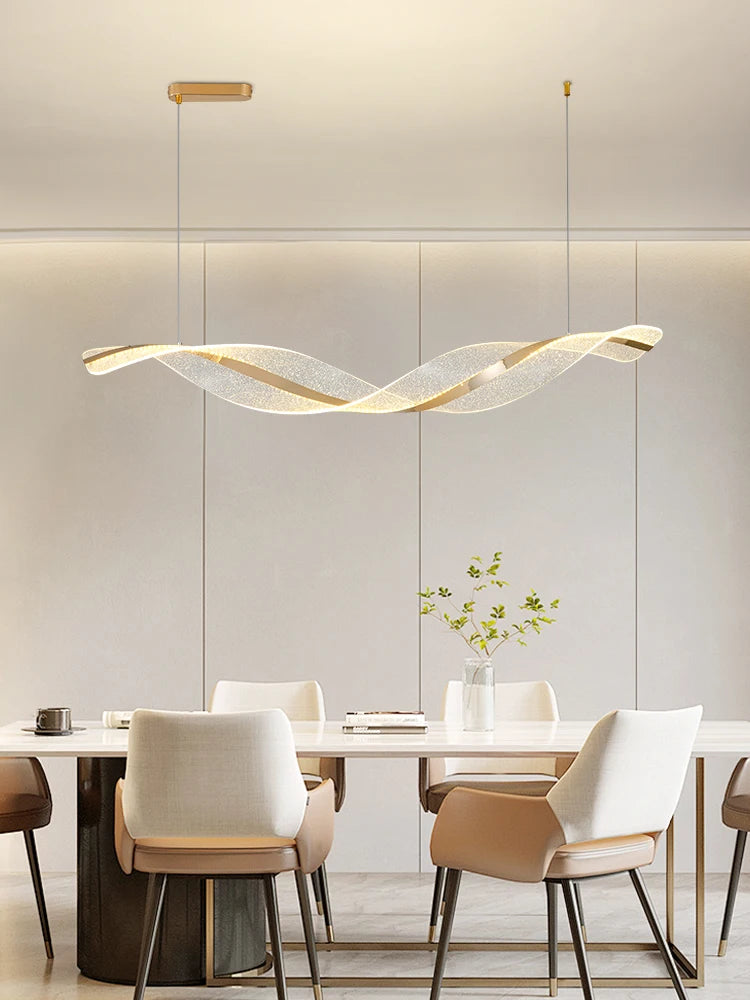lustre nordique led moderne vague salon restaurant intérieur
