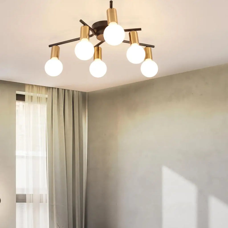 lustre rétro en fer forgé pour éclairage moderne intérieur