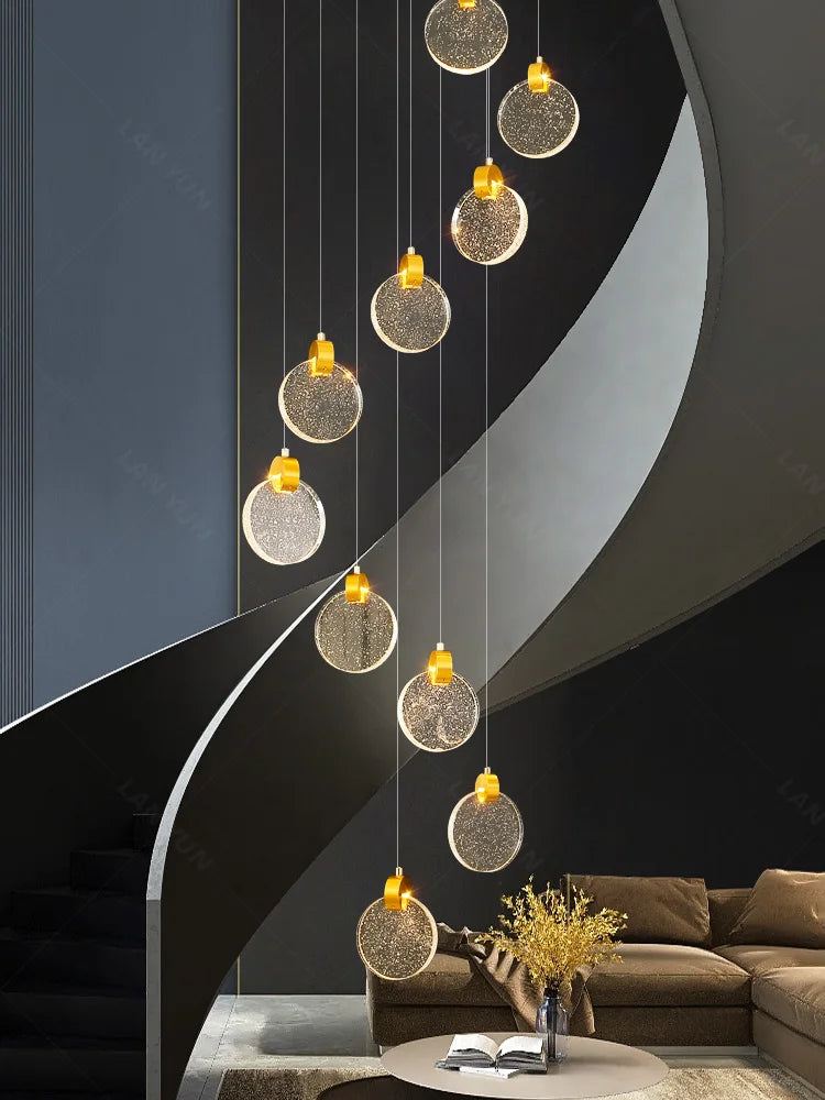 lustre moderne à LED pour escalier et duplex intérieur