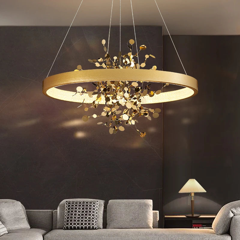 lustre led anneau moderne pour décoration de maison