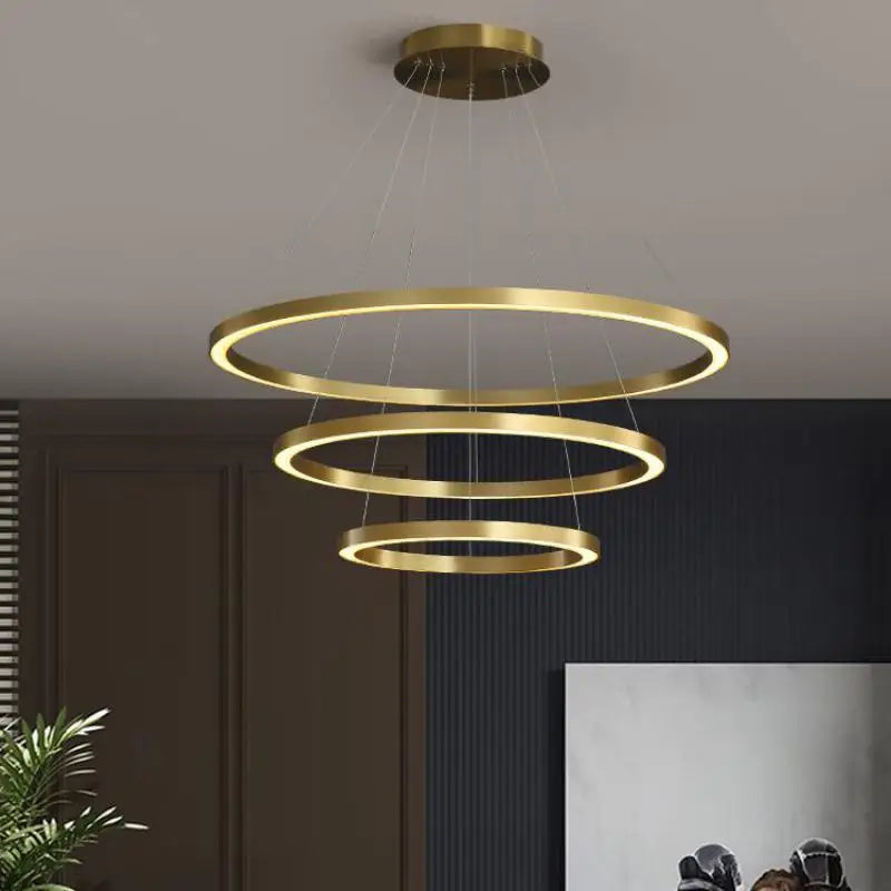 lustre led nordique circulaire pour décoration intérieure luxueuse